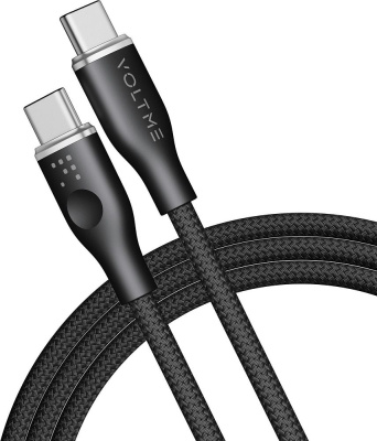 Кабель VOLTME RUGG Lite Type-C-Type-C 100 Вт 1.2 м, нейлон черный