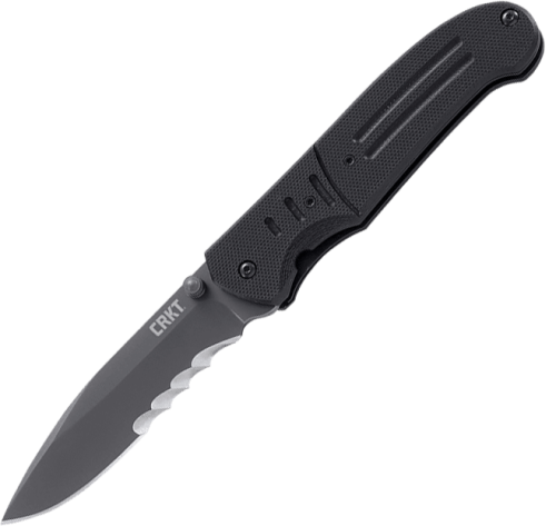 Полуавтоматический складной нож Ignitor T Veff Serrations™, CRKT 6865, сталь 8Cr14MoV Titanium Nitride, рукоять стеклотекстолит G10