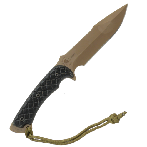 Нож с фиксированным клинком Spartan Blades Horkos, сталь CPM-S35VN Flat Dark Earth, рукоять черная микарта, чехол мультикам