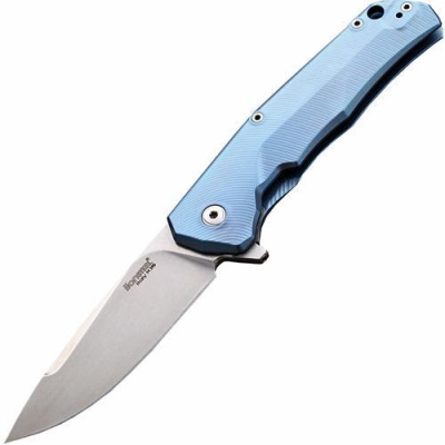 Нож складной LionSteel TRE BL BL, сталь M390, рукоять титан