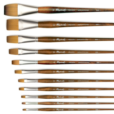 Кисть синтетика имитация соболь №4 плоская Sennelier "Precision" длинная ручка