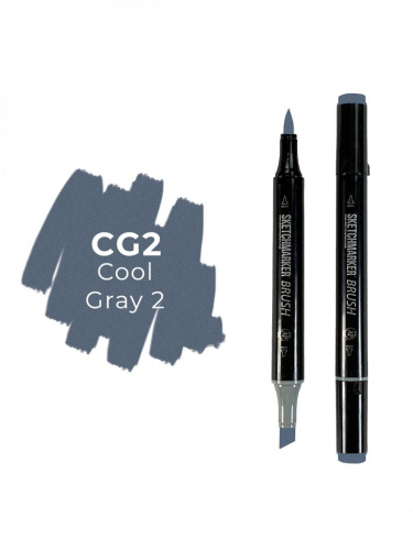 Маркер двухсторонний на спиртовой основе Sketchmarker Brush Цвет Прохладный серый 2