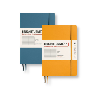 Записная книжка в линейку Leuchtturm Rising Colours А5 123 стр., мягкая обложка голубой камень