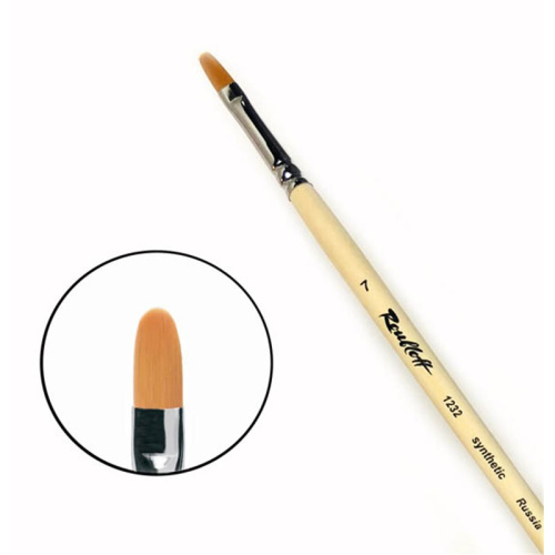 Кисть синтетика №7 овальная Roubloff "1232" длинная ручка п/лак