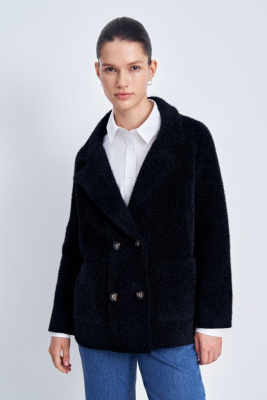 Двубортный вязаный жакет