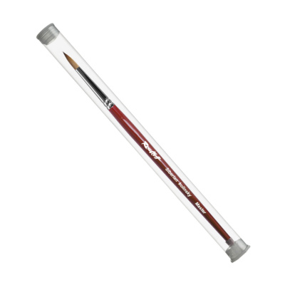 Кисть колонок №1 круглая Roubloff "Master 301Т" ручка короткая, бордовая, туба