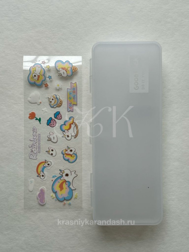 Пенал Languo 20,5х8,3х3,6 см, прозрачный пластик