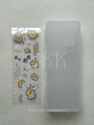 Пенал Languo 20,5х8,3х3,6 см, прозрачный пластик