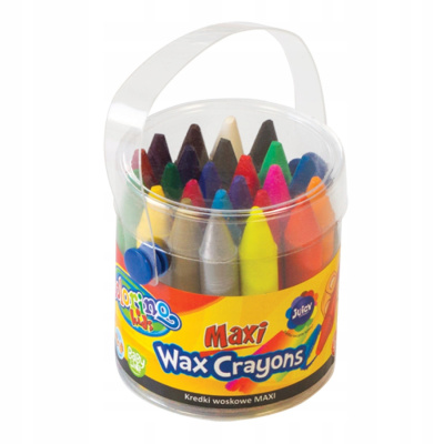 Набор восковых мелков Colorino "Maxi" в пластиковом ведерке, 24 цвета