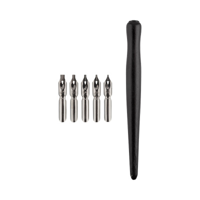 Набор перьев с держателем VISTA-ARTISTA Littera 16.8 см, дерево+нержав.сталь