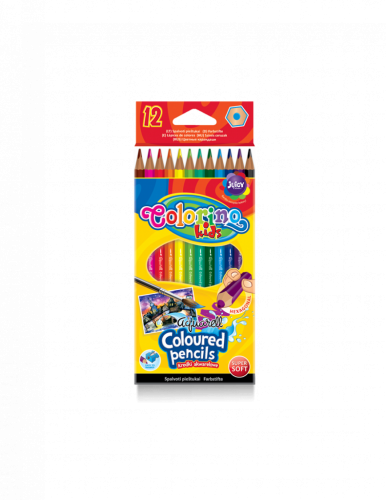 Набор карандашей акварельных Colorino 12 цветов + кисточка