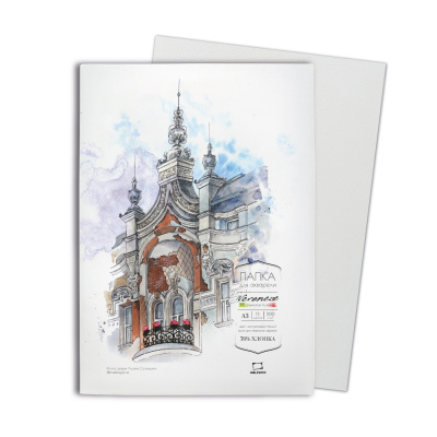 Папка для акварели Veroneze Малевичъ А3 15 л 300 г, 70% хлопок, Fin