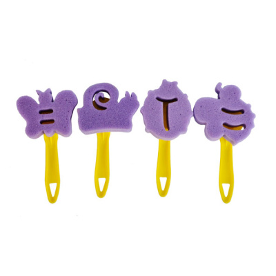 Набор спонжей поролоновых 4 шт фигурные ручка пластиковая DK12516