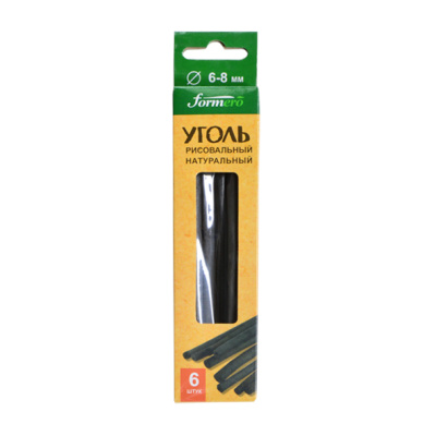 Набор угля натурального для рисования "FORMERO" 6 шт., 135 мм, d-6/8 мм, круглый