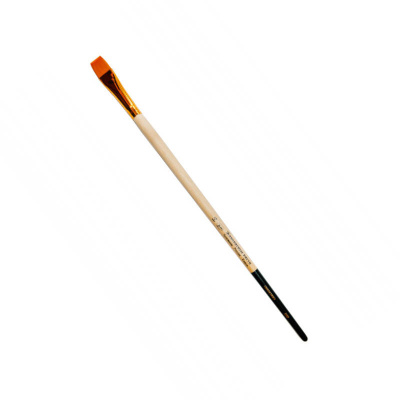 Кисть синтетика №36 плоская Живописные кисти "1329" длинная ручка с черным кончиком