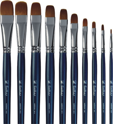 Кисть синтетика овальная Альбатрос "Байкал" длинная ручка