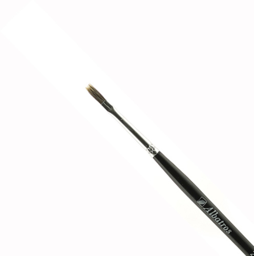 Кисть горный колонок №2 плоская Альбатрос, короткая ручка