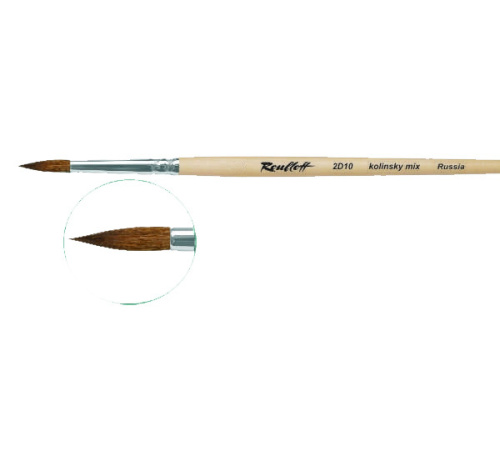 Кисть колонок микс №00 круглая Roubloff "1D10" ручка короткая лакированная