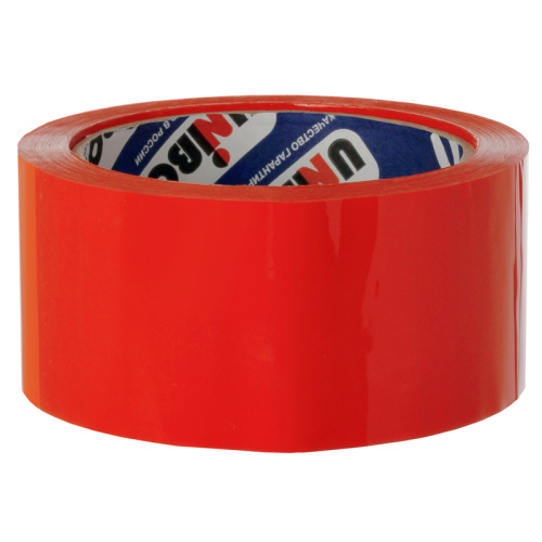 Клейкая лента упаковочная Unibob 48 мм*66 м, 45 мкм, красная