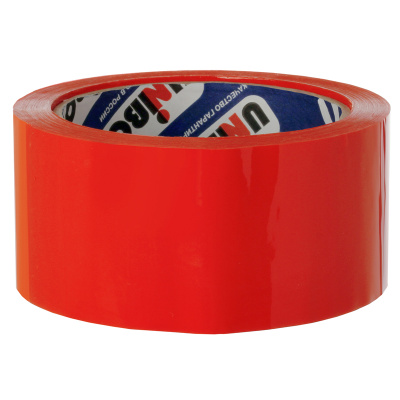 Клейкая лента упаковочная Unibob 48 мм*66 м, 45 мкм, красная