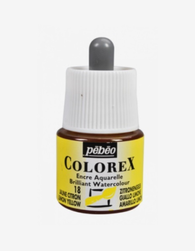 Чернила акварельные Pebeo "Colorex" 45 мл №18 Желтый лимонный