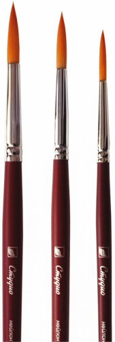 Кисть синтетика круглая Альбатрос "Студио" длинная ручка