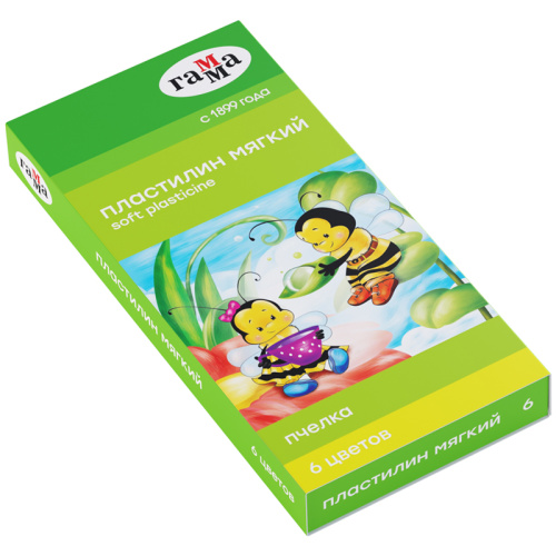 Набор пластилина Гамма "Пчелка" 6 цв восковой