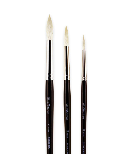 Кисть коза №3 круглая Альбатрос "Художник"