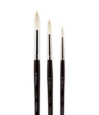 Кисть коза №3 круглая Альбатрос "Художник"