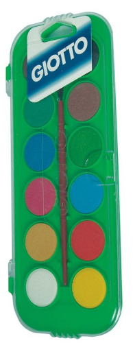 Набор акварели Fila "Giotto" 12 цв + кисть в пластиковом пенеле