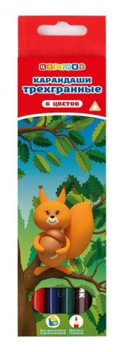 Набор карандашей цветных "Цветик" 6 цв трехгранные