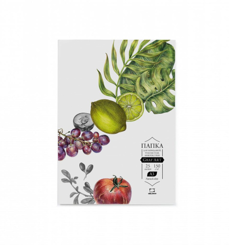 Папка с бумагой для сухих техник Малевичъ "GrafArt" A3 25 л 150 г