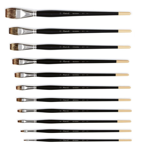 Кисть синтетика имитация мангуста №8 плоская Sennelier "Kevrin+" длинная ручка