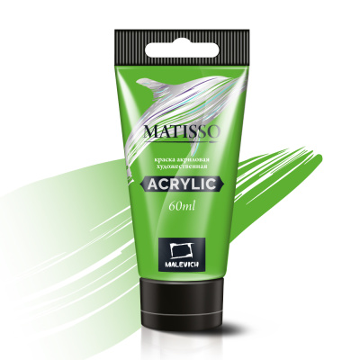 Акрил Малевичъ "Matisso" 60 мл, зеленая флуоресцентная