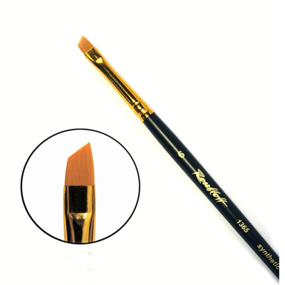 Кисть синтетика №6 скошенная Roubloff "1365" короткая ручка, матовая