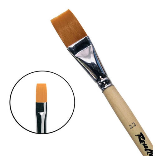 Кисть синтетика №22 плоская Roubloff "1222" длинная ручка п/лак