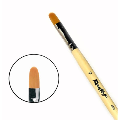 Кисть синтетика №12 овальная Roubloff "1232" длинная ручка п/лак