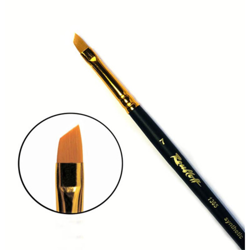 Кисть синтетика №7 скошенная Roubloff "1365" короткая ручка, матовая