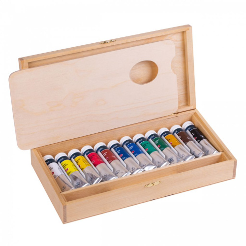 Набор масла "Ладога" 12 цв*18 мл в деревянной коробке