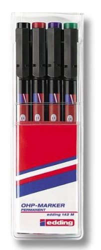 Набор маркеров для проекторов Edding "140" 0,3 мм 4 шт