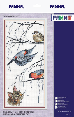 Набор для вышивания PANNA "Любопытный кот и птички"