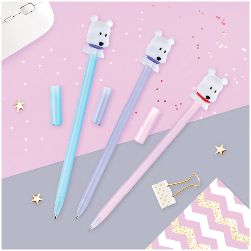 Ручка шариковая MESHU "Cute Bear" 0,7мм, синяя, корпус ассорти