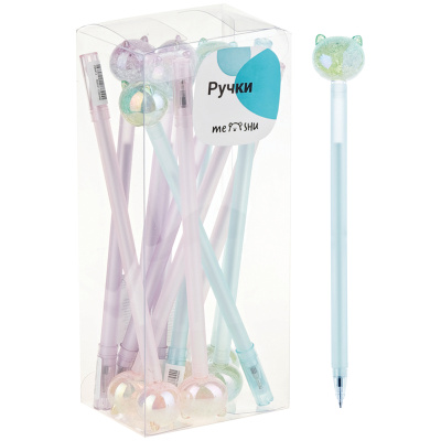 Ручка шариковая MESHU "Cute Cats" 0,7 мм, синяя, перламутр, ассорти