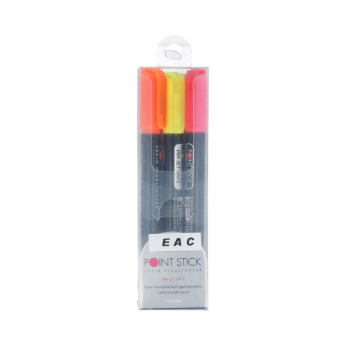 Мелок-текстовыделителитель Mungyo 3 цвета в пластиковом кейсе