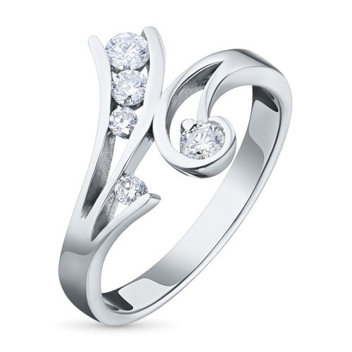 Классическое кольцо из белого золота с бриллиантами э4001кц05102000
