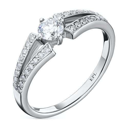 Классическое кольцо из белого золота с бриллиантами э0901кц03220006