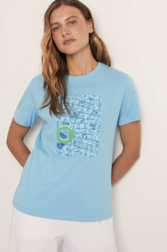 Футболка приталенного силуэта с принтом