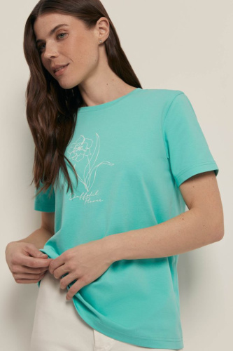 Футболка приталенного силуэта с принтом