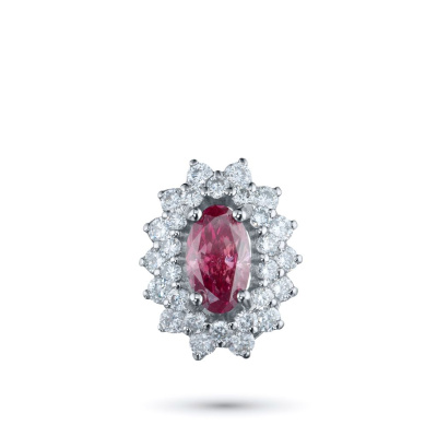 Классическая подвеска из белого золота э0912пд12210504_pink