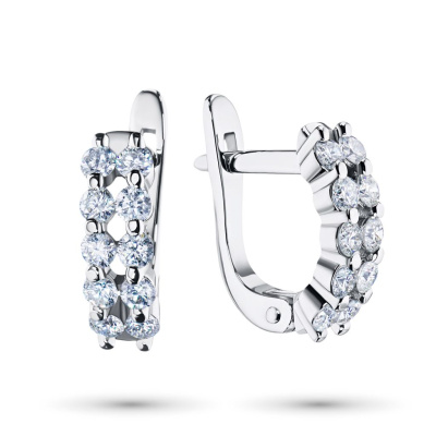 Серьги из белого золота с бриллиантами э4701сг10175900